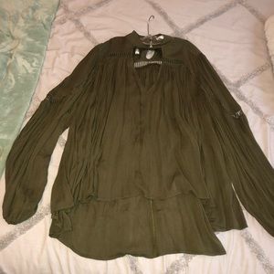 Bohemian olive green top